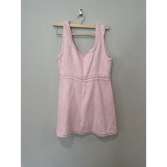 Zara Pink Tweed Mini Dress X-Large Blogger RARE Barbiecore Influencer NWT 1139 - Picture 10 of 14